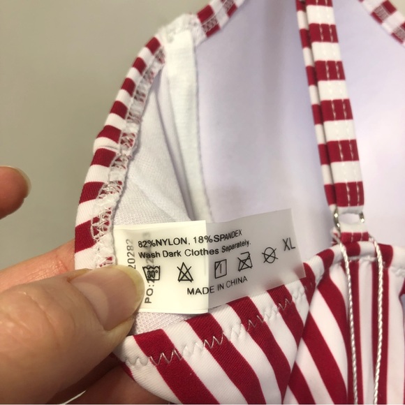 NWT Modihito Stripe Moulded Adjustable Straps One Piece Swimsuit, size XL - Picture 11 of 12